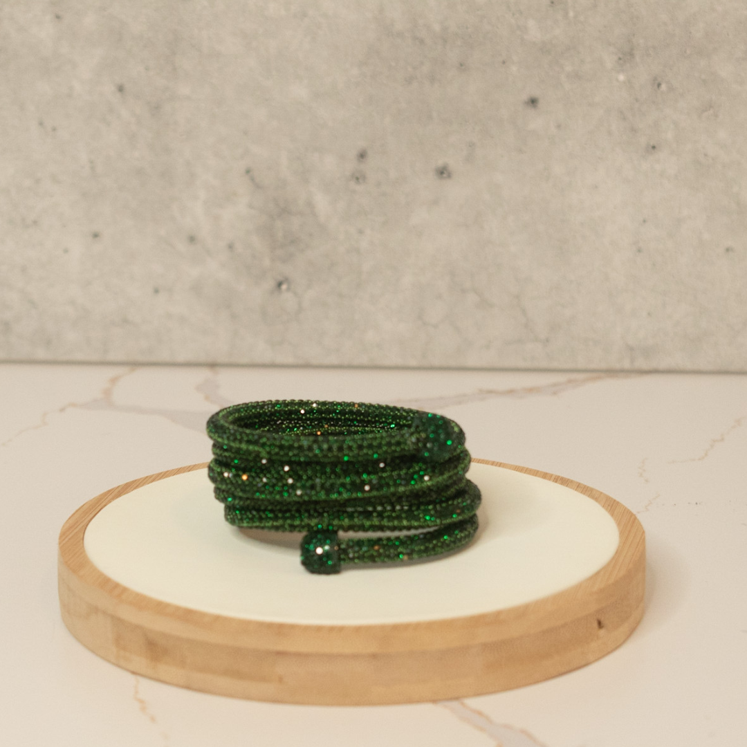 emerald green rhinestone bracelet