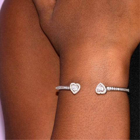 Treasure Silver Heart Bangle