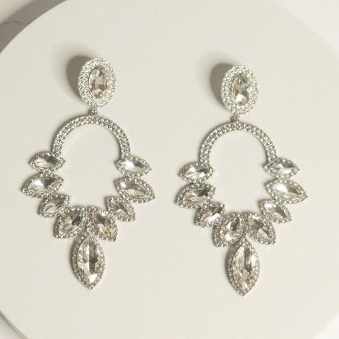 drop silver earrings