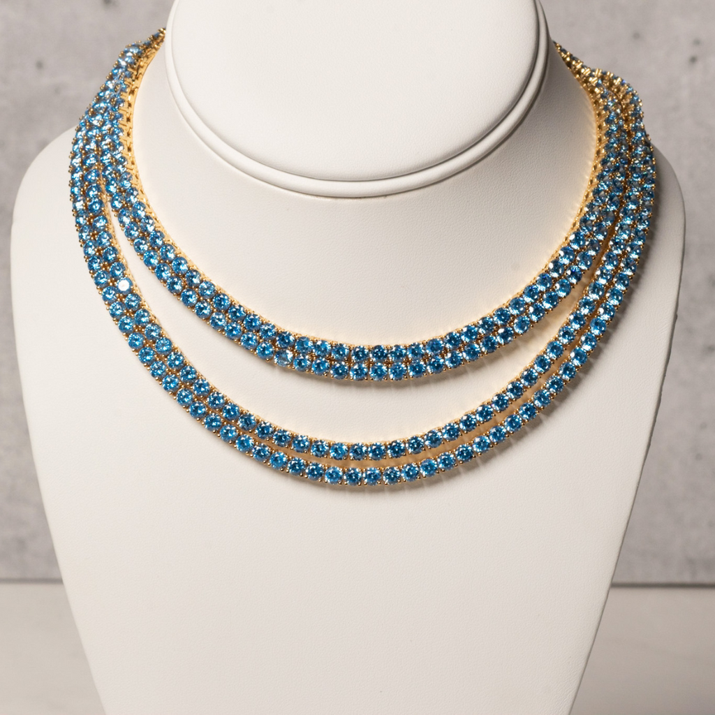 16 inch blue tennis necklace