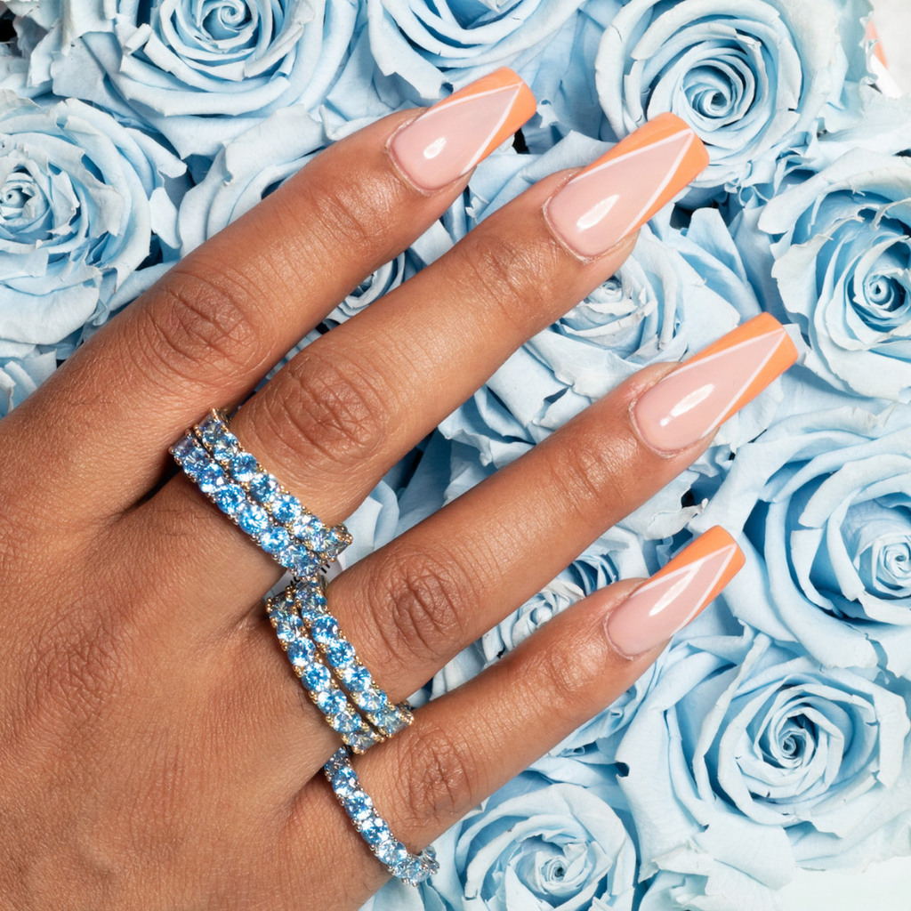 light blue sterling silver ring 