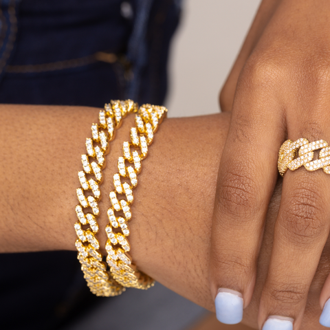 small gold cuban link bracelet