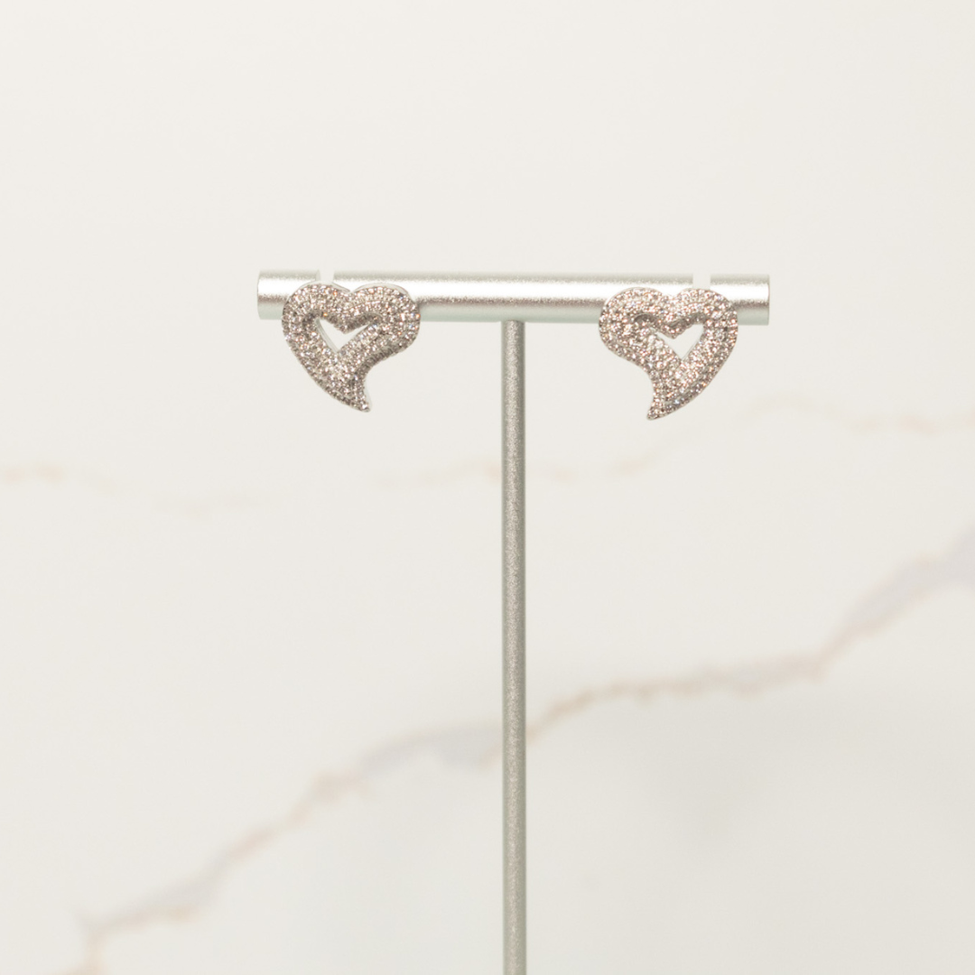 curvy heart earrings