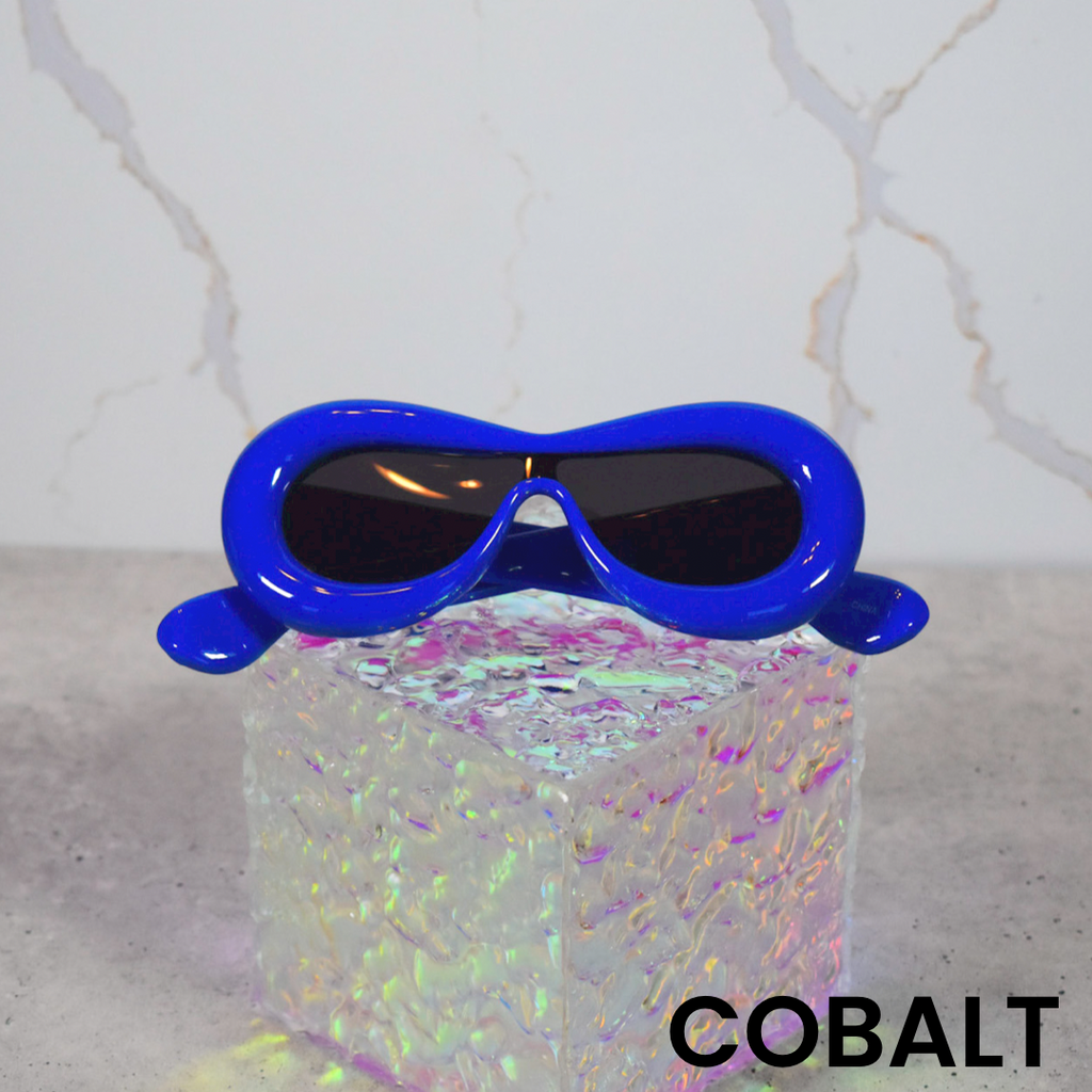 trendy blue cartoon sunglasses